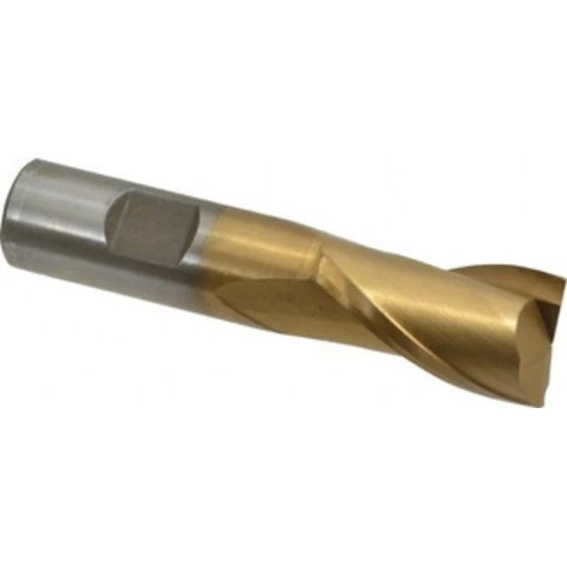 Value Collection 7/8, 1-1/2 LOC, 3/4 Shank Diam, 3-3/4 OAL, 2 Flute, High Speed Steel Square End Mill Single End, TiN...